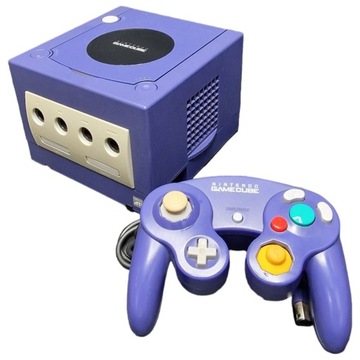 Ретро Nintendo Gamecube Синяя консоль с оригинальным пэдом и кабелями