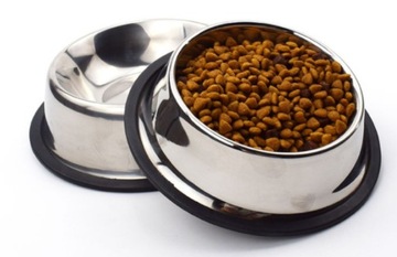 Металлическая миска для собак и кошек с резиной 22x16x6cm K203