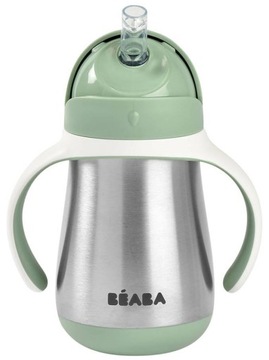 BEABA бутылка для воды с соломинкой термальный зеленый 8m+