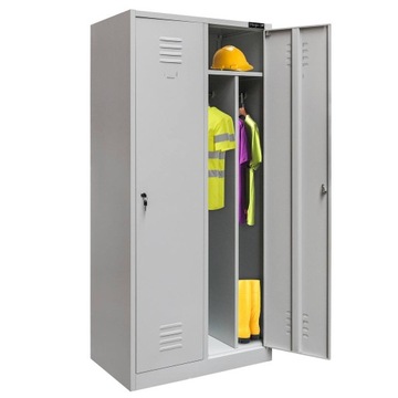 Шкаф для одежды безопасности металлический двухдверный с перегородками 180x80x50 см Mega-M