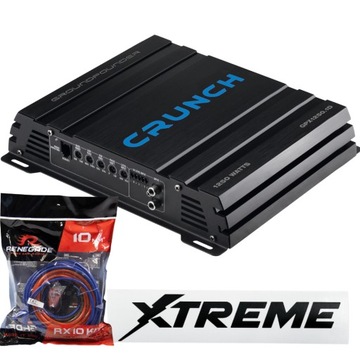 Підсилювач Crunch GPX1250.1D 650W RMS 1OHM + кабелі RX10KIT + Xtreme
