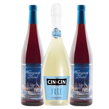 CIN Cin FREE + безалкогольний глінтвейн безалкогольне ігристе вино 3 пляшки