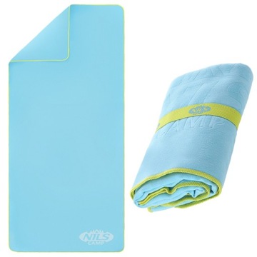 Очень легкое быстросохнущее голубое полотенце из микрофибры 140x70 см