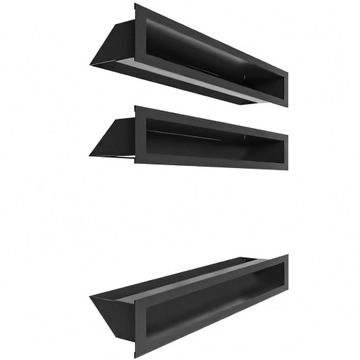 Набір вентиляційних решіток Luft простий для каміна 9x80cm чорний 3шт.