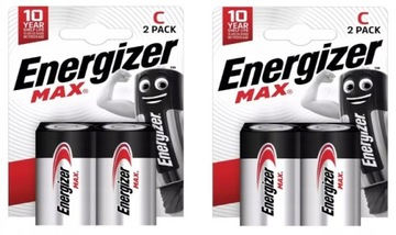 4x Energizer MAX Lr14 C щелочная батарея