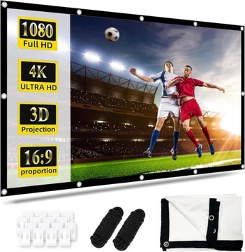 Экран проектора 150 дюймов проекционный экран 16:9 Full HD, 332 X 186 см