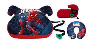 Автокресло пластиковое сиденье Spiderman с ремнем подставка рогал подушка zagl