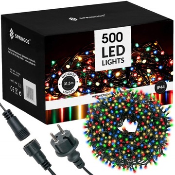 РОЖДЕСТВЕНСКИЕ ОГНИ 500 LED ОТКРЫТЫЙ ФИКСИРОВАННЫЙ РОЖДЕСТВЕНСКИЙ СВЕТ МНОГОЦВЕТНЫЙ