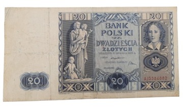 Старая польская банкнота 20 зл 1936