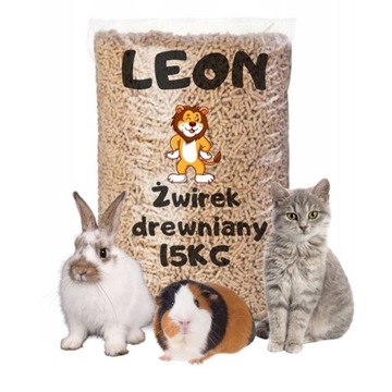 Деревянная подстилка для кошачьих туалетов Leon 40L 15 кг, подстилка для кошек, кроликов, свиней