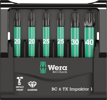 Набір бітів Bit-Check 6 Tx Impactor 1 Wera