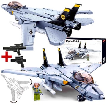 Будівельні блоки літак Grumman F - 14 Tomcat винищувач США армія + 2 Лего зброю