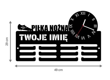 Медаль вешалка с часами футбол имя 60.3