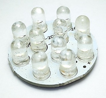 11x LED 3V модуль, THT PCB 5000K круглый