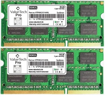 Оперативна пам'ять 16GB (2x8GB) 1600MHz PC3L 1.35 V DDR3L