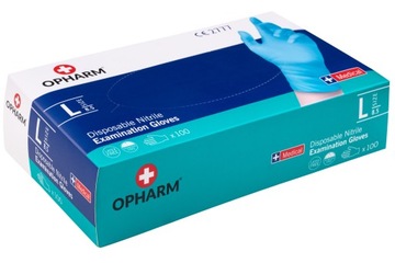 Opharm синій нітрил рукавички-розмір: L