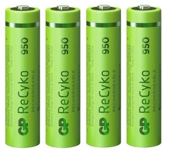 4X акумуляторна батарея GP ReCyko 950mAh 1.2 V AAA NiMH LUZ