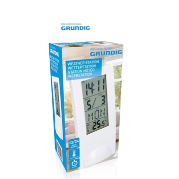 Метеостанція GRUNDIG кімнатний термометр з годинником
