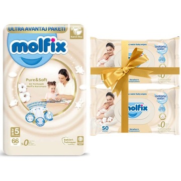 MOLFIX Pure & Soft подгузники JR 5 (11-18 кг) 66 шт. + 2x салфетки бесплатно