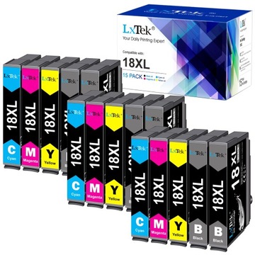 Lxtek преміум чорнильний картридж картриджі 18xl для Epson XP-305 XP-215 XP-412 15шт