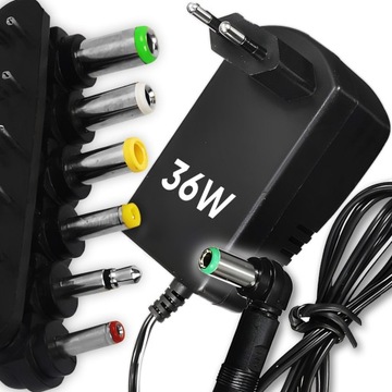 УНИВЕРСАЛЬНЫЙ РЕГУЛИРУЕМЫЙ ИСТОЧНИК ПИТАНИЯ 3V / 4.5 V / 6V / 7.5 V / 9V / 12V 6 РАЗЪЕМОВ МОЩНОСТЬ 36W