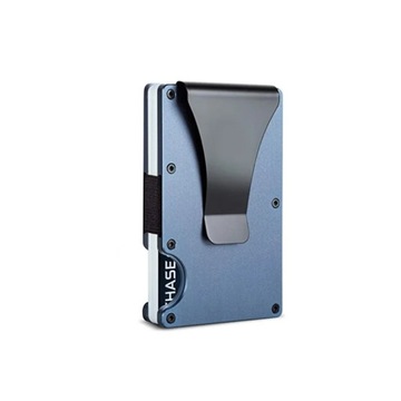 стиль кліп синій - 2 тонкий RFID гаманець металевий ремінець
