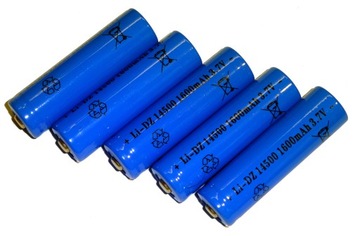 5X акумуляторна батарея 14500 1600mAh 3.7 V LI-ion батарея