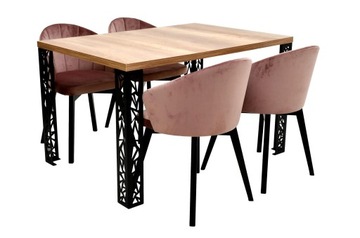 не раскладной стол+ 4 очаровательных розовых стула