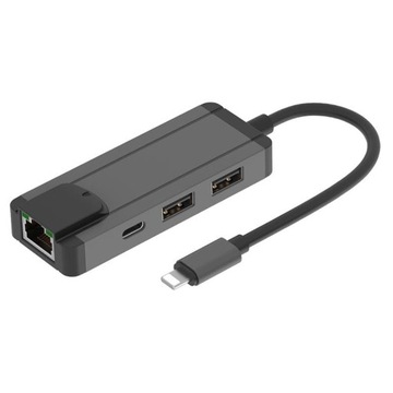 Концентратор Lightning 2x USB 2.0 та Ethernet RJ45