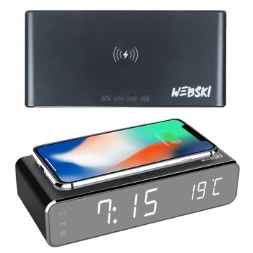 10W індукції зарядний пристрій годинник будильник LCD Термо