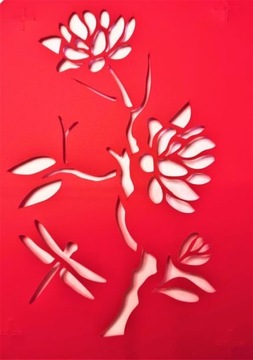 Шаблон картини DM - 120 гілочка з квітами і бабкою