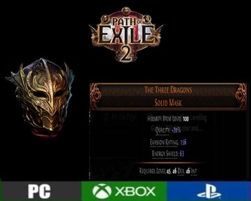 Path of Exile 2 The Three Dragons Solid Mask PC / PS5 / Xbox EARLY ACCESS