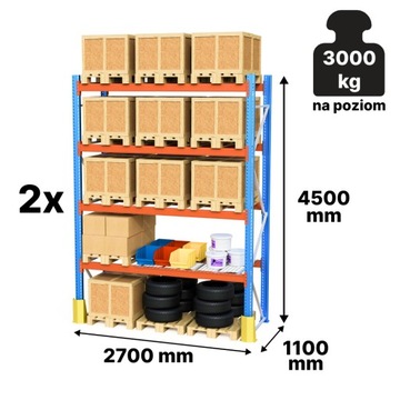 Стелажі для піддонів для зберігання Стоу стелажі для піддонів H-4,5 м 3000 кг на 30 піддонів