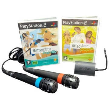 Комплект микрофоны SingStar проводные PS2 PS3 конвертер SCEH-0001 и 2 игры