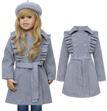Весеннее пальто для девочек с поясом r 104/110 3273