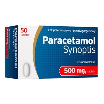 Парацетамол Синоптіс, 500 мг, 50 табл біль лихоманка