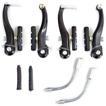 Алюминиевые тормозные колодки V-Brake комплект 2 шт. + аксессуары