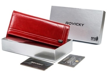 ROVICKY великий жіночий шкіряний гаманець місткий RFID