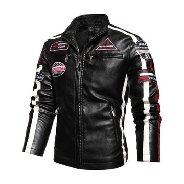 Чоловіча мотоциклетна куртка шкіряна спортивна мода