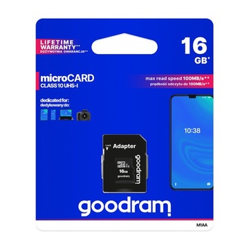 GOODRAM microSDHC 16GB Class 10 + адаптер