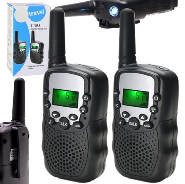 WALKIE TALKIE WALKIE TALKIE РАЦІЯ 2 ШТ ЛОКОНИ ВЕЛИКИЙ ДІАПАЗОН ЧОРНИЙ