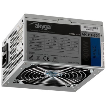 Блок питания Atx 600W Akyga Basic AK-B1 - 600 Fan12cm P4