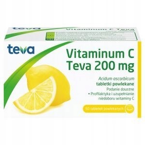 Teva Vitaminum C 200 мг Витамин С 50 таблеток, покрытых оболочкой