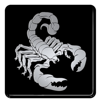 Никелированная наклейка Скорпион смола