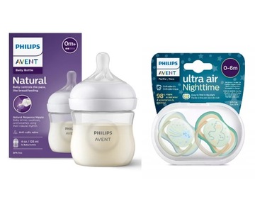 Avent отзывчивая бутылка Natural 125 мл + успокаивающая соска Ultra 0-6 м