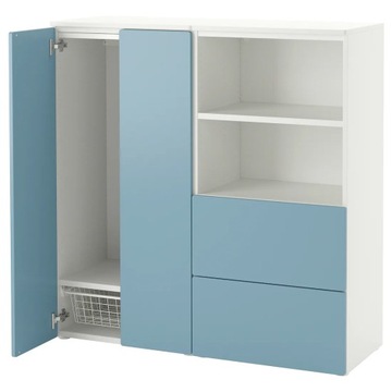 IKEA SMASTAD / PLATSA книжкова шафа, білий / синій, 120x42x123 см