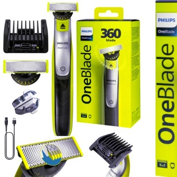 PHILIPS ONE BLADE БРИТВА 5В1 КОВПАЧКА360 ВОДОНЕПРОНИКНИЙ ТРИМЕР ДЛЯ БОРОДИ НАБІР