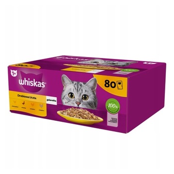 WHISKAS ВЛАЖНЫЙ КОРМ ДЛЯ КОШЕК КУРИНОЕ ЛАКОМСТВО В ЖЕЛЕ ПАКЕТИКИ 80X85 Г