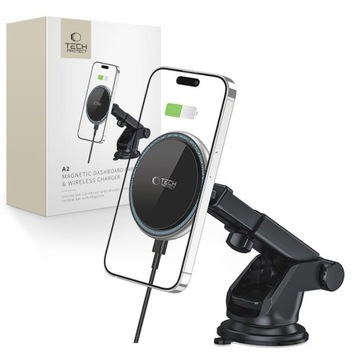 TECH-PROTECT A2 MAGNETIC MAGSAFE DASH Car MOUNT WIRELESS CHARGER 15W BLACK