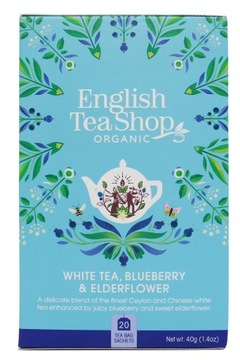 Білий чай з диким бузком і чорницею (20x2) BIO 40g (ENGLISH Tea SHOP) Eng